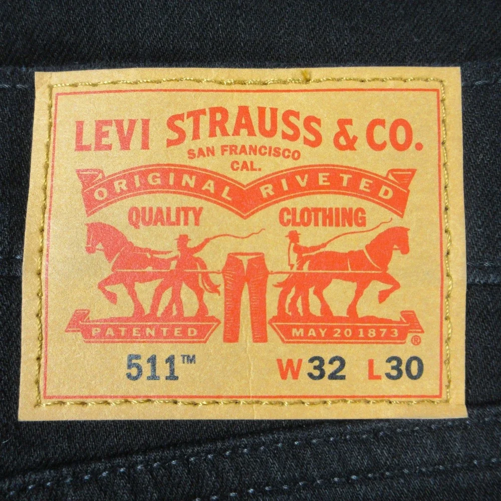 LEVI'S 511 Slim Fit Black Jeans Mens Size 32x30 Advanced Stretch Flex Denim NWT
